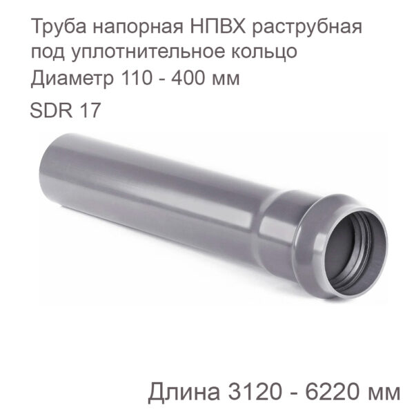 Напорная труба ХЕМКОР НПВХ SDR 17 PN 16 Dn купить