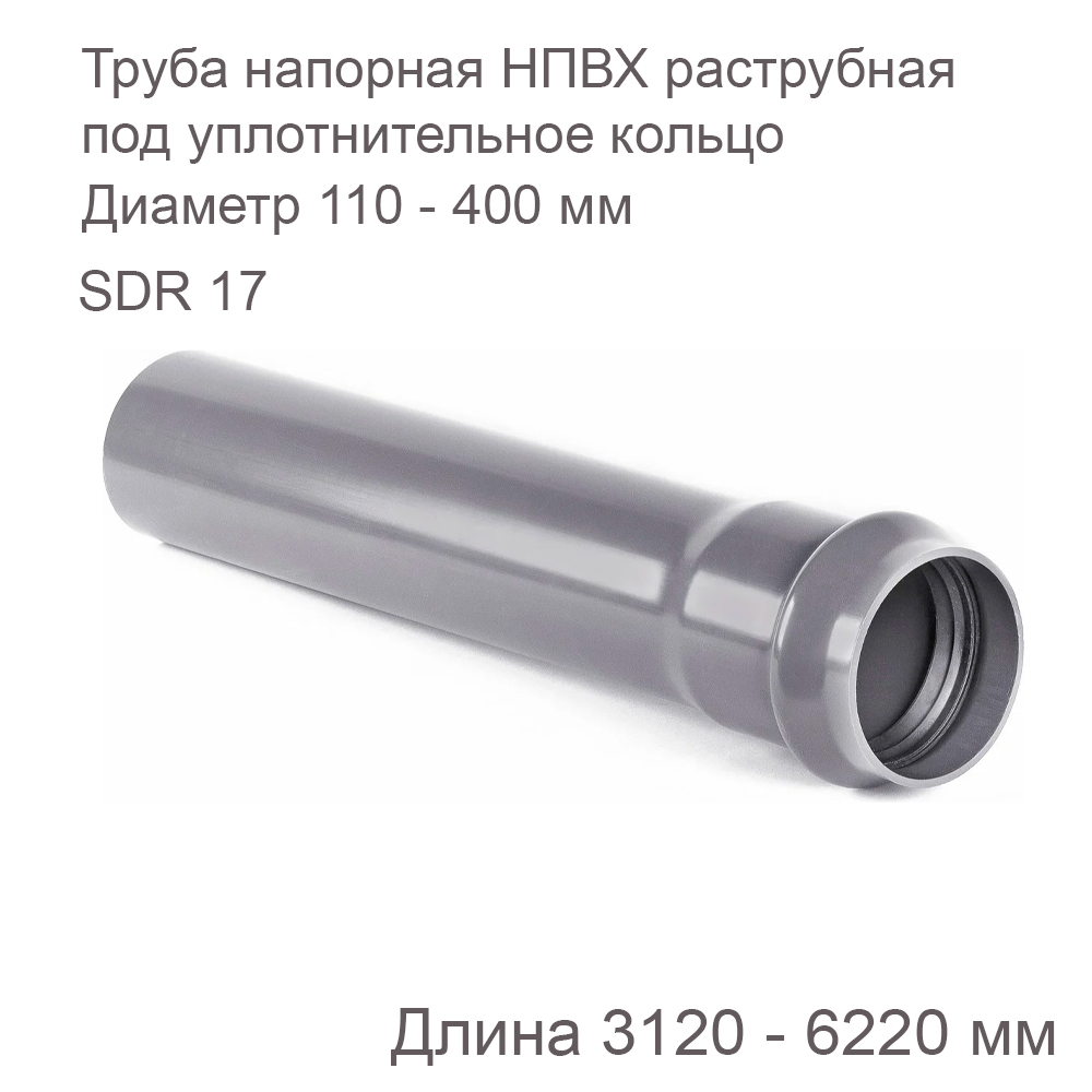 Напорная труба ХЕМКОР НПВХ SDR 17 PN 16 Dn купить